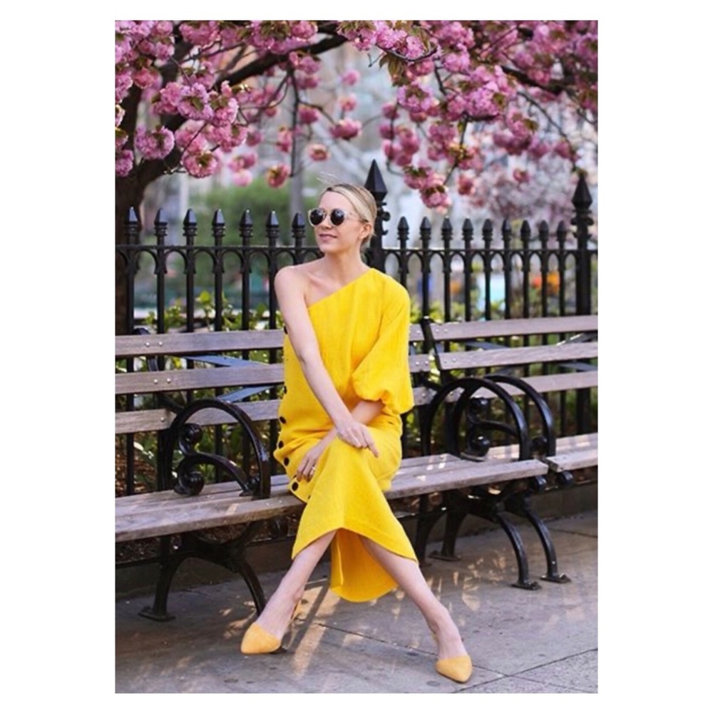 Mara Hoffman Yellow One-Shoulder Maxi Dress